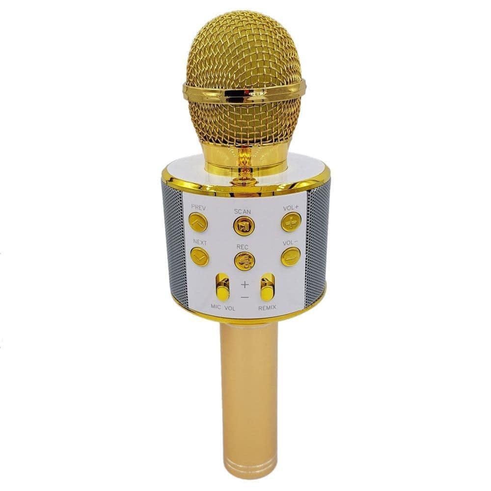 Микрофон для караоке Wster WS-858 Bluetooth Gold (2_004482)