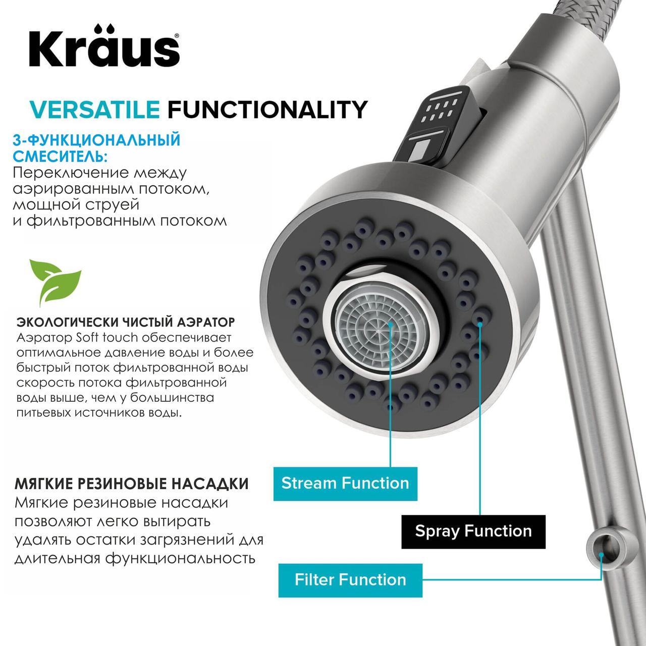 Смеситель для кухни Kraus KFF-1610MB - фото 7