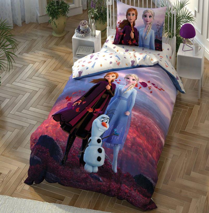 Постельное белье подростковое Tac Disney Frozen Autumn ранфорс полуторное