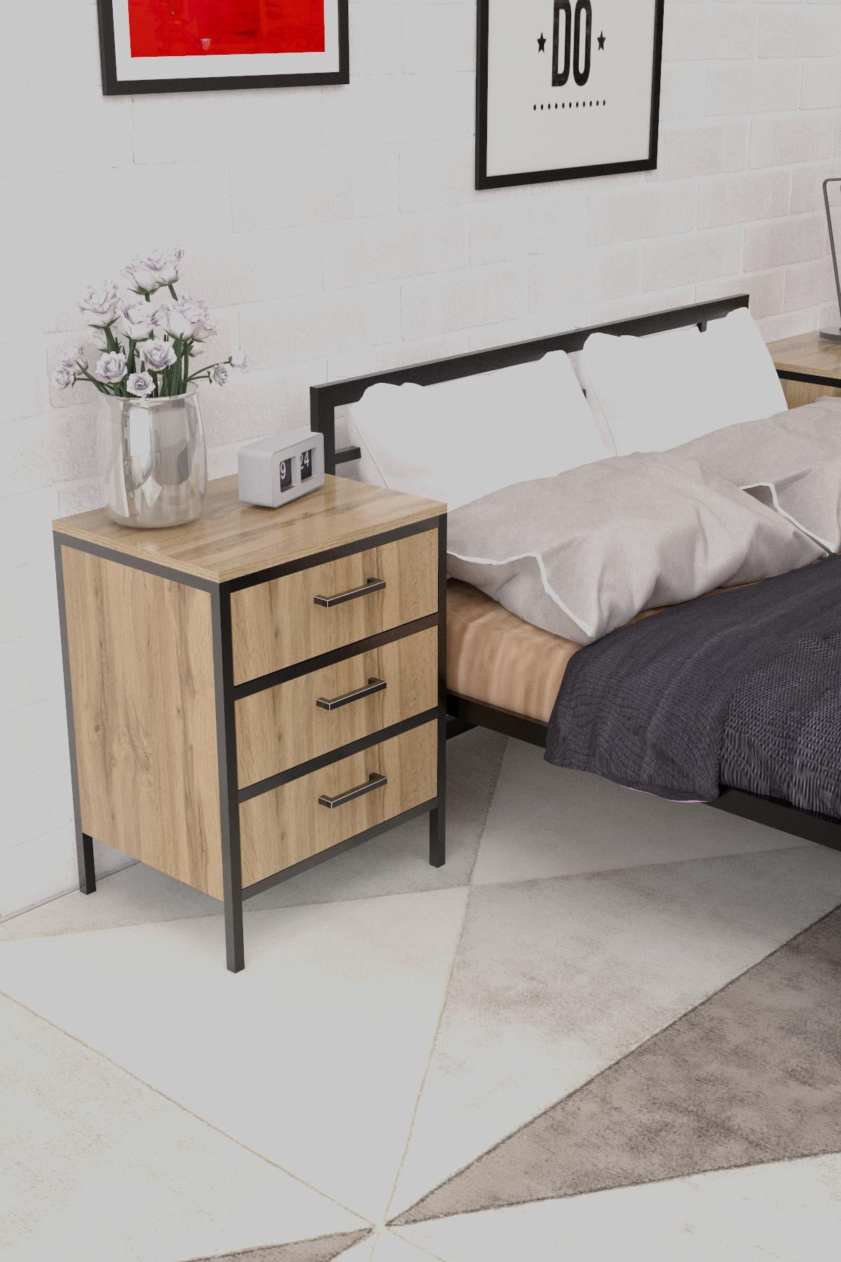 Тумба прикроватная EcoLoft Ронда DSP-1424-1 в стиле лофт Дуб Аппалачи (32514752) Тумба прикроватная EcoLoft Ронда DSP-1424-1 в стиле лофт Дуб Аппалачи (32514752)