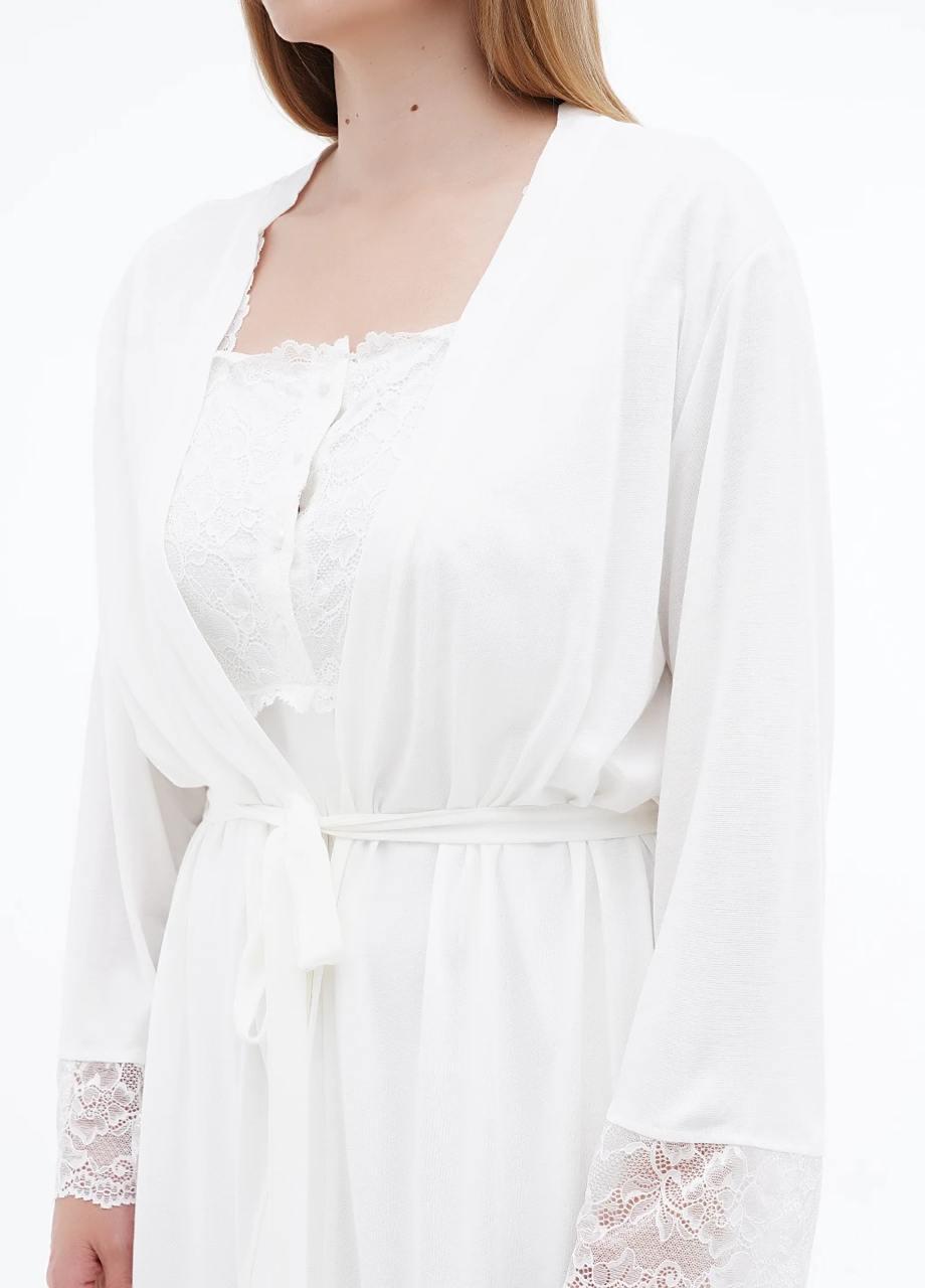 Комплект халат/ночная рубашка женский Cotpark L Белый (16205-02-L) - фото 3 Комплект халат/ночная рубашка женский Cotpark L Белый (16205-02-L) - фото 3