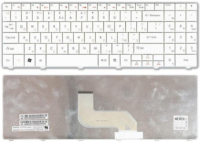 Клавиатура для ноутбука Acer Gateway NV52 White