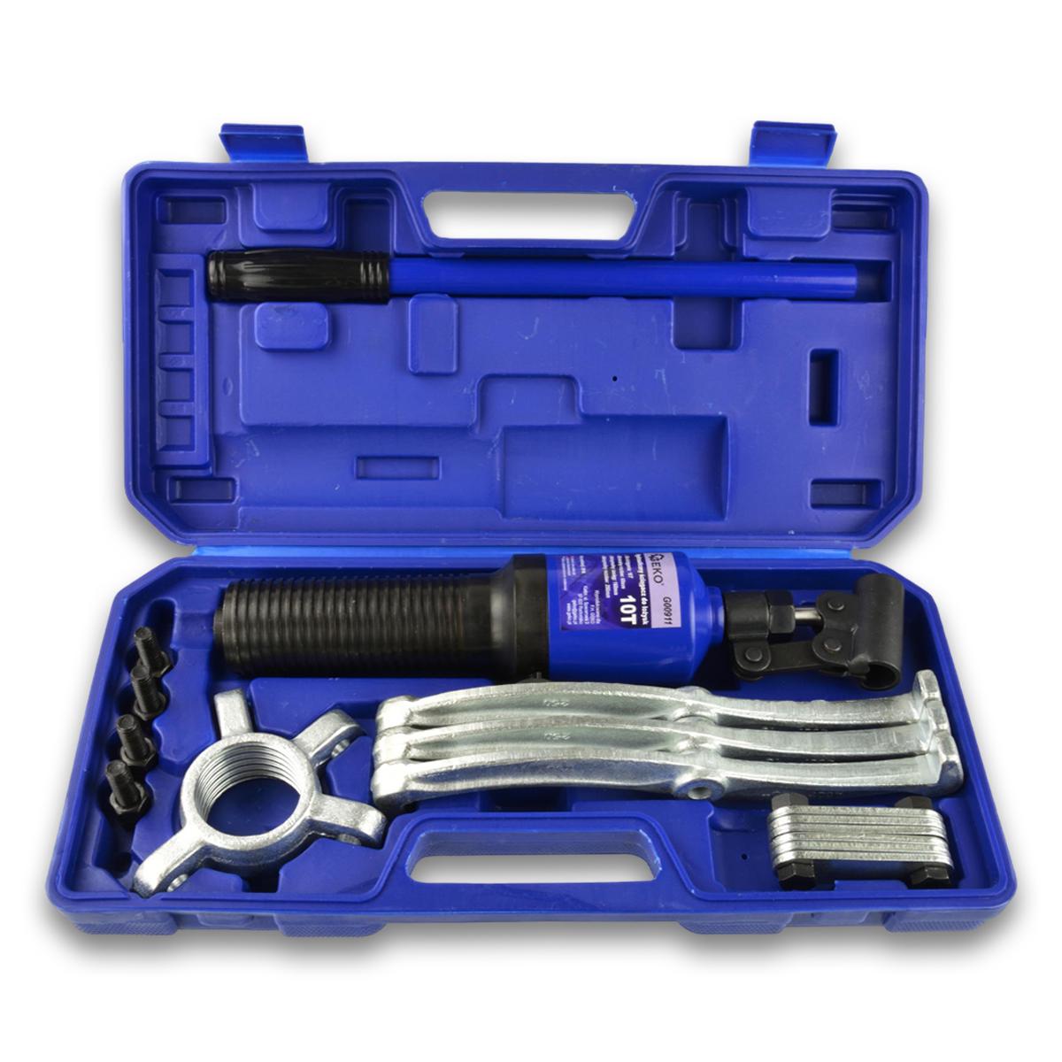 Знімач підшипників гідравлічний Geko G00911 10T 2 позиції фіксації в пластиковій валізі Знімач підшипників гідравлічний Geko G00911 10T 2 позиції фіксації в пластиковій валізі