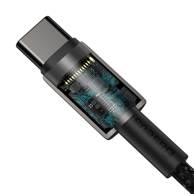 Кабель Baseus CATWJ-A01 Tungsten Gold Type-C to Type-C PD 100W/2м Black - фото 5
