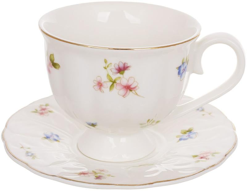 Набор чайно-кофейный Винтаж Флорал 6 чашек 200 мл и 6 блюдец