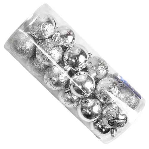 Елочные шарики новогодние Магическо-новогодняя 9649 пластиковая 8 см 16 шт. (583991)