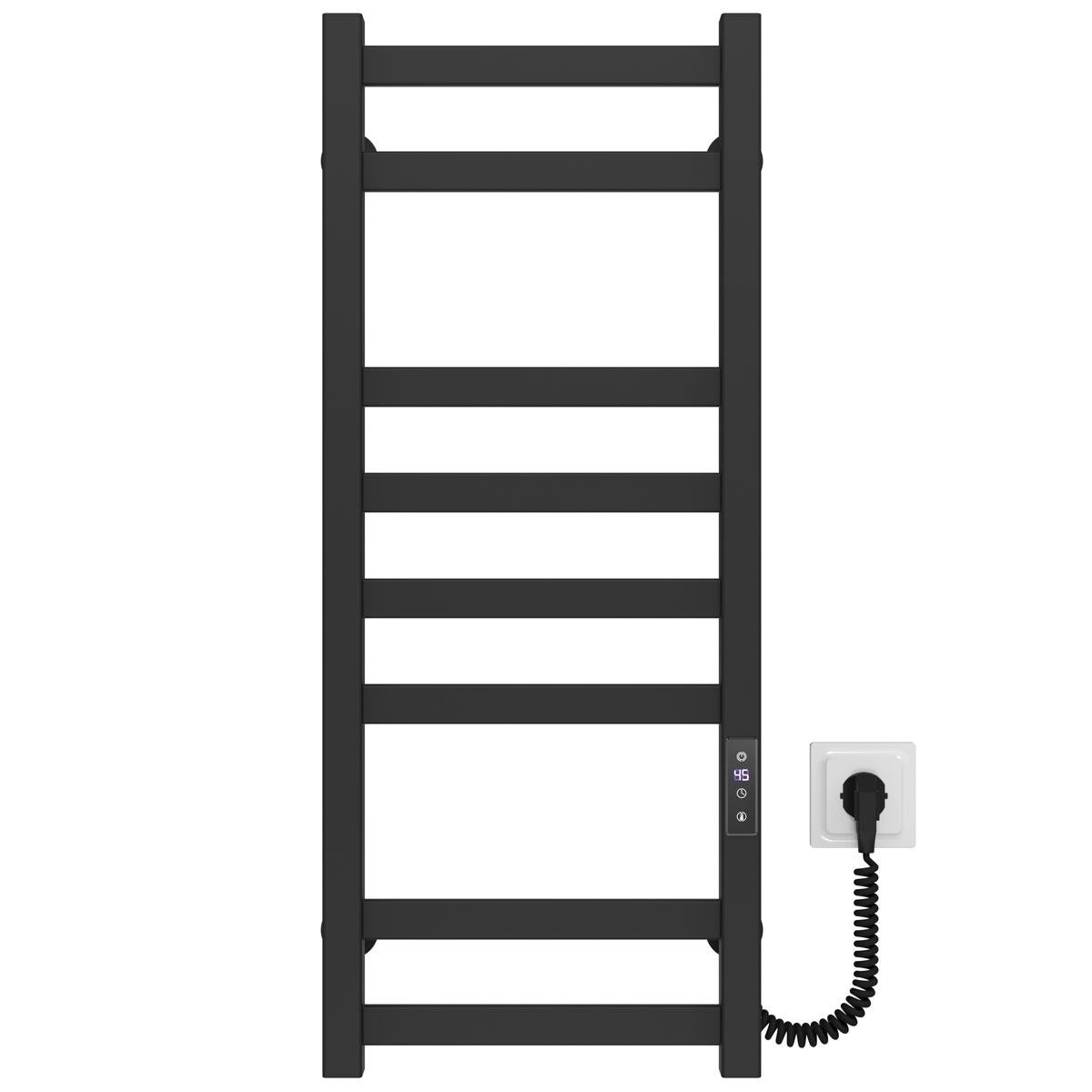 Полотенцесушитель электрический Deffi Avast П8 JD04 правое подключение крашеная сталь 400х800 мм Черный (B.AV.80.40.8.EBR2)