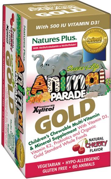 Вітаміни Natures Plus Animal Parade Gold Вишня 60 жувальних таблеток (57429837)