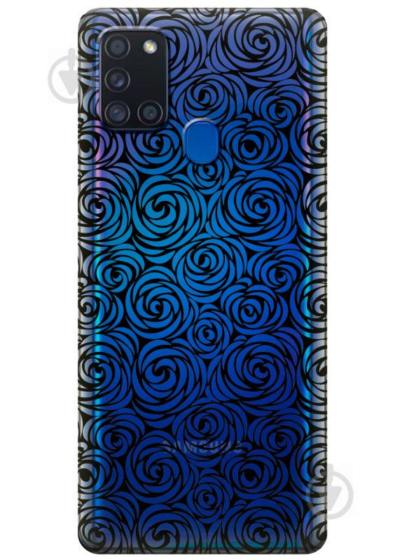 Силиконовый чехол iSwag для Samsung Galaxy A21s Черные узоры (KS2773)