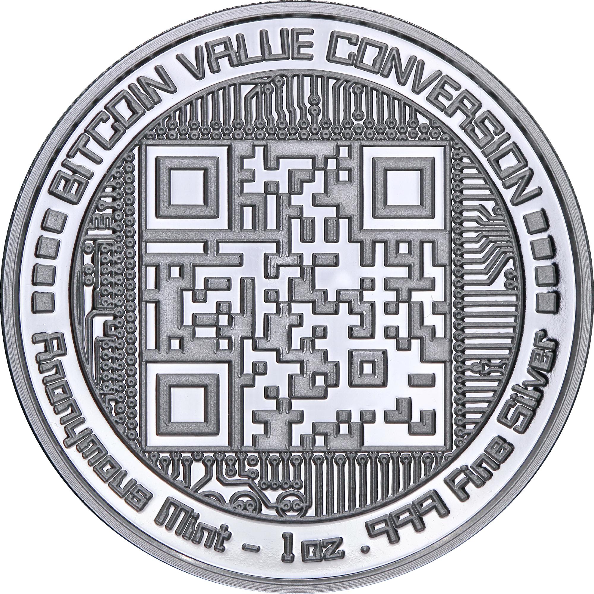 Срібний раунд Біткоін QR Code США 1 oz (1719) - фото 2