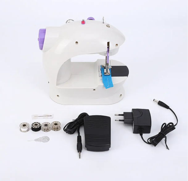 Швейна машинка 4в1 Mini Sewing Machine ручна для шиття вдома/з педаллю/від мережі та батарейок (Е500028)