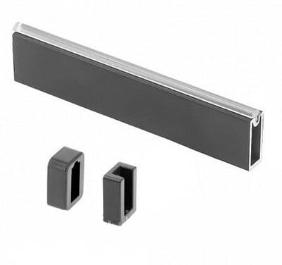 Штанга гардеробная прямоугольная GTV 12х32 с антискользящей вставкой L 3 м с 2 креплениями Антрацит