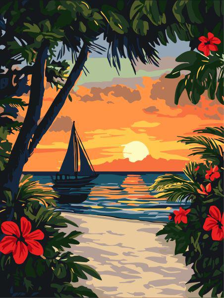 Картина за номерами Ideyka Краса тропіків 30x40 см (Id-KHO6393)