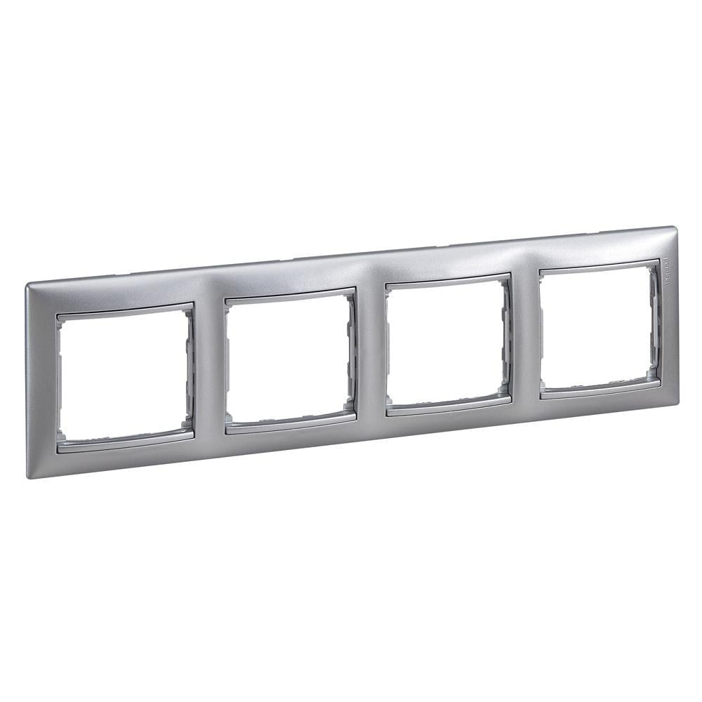 Рамка четырехместная Legrand Valena Алюминий (770154)