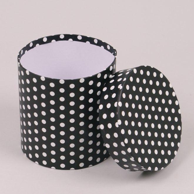 Комплект коробок для цветов Flora 2 шт. Черный в белый горошек (39865) - фото 2