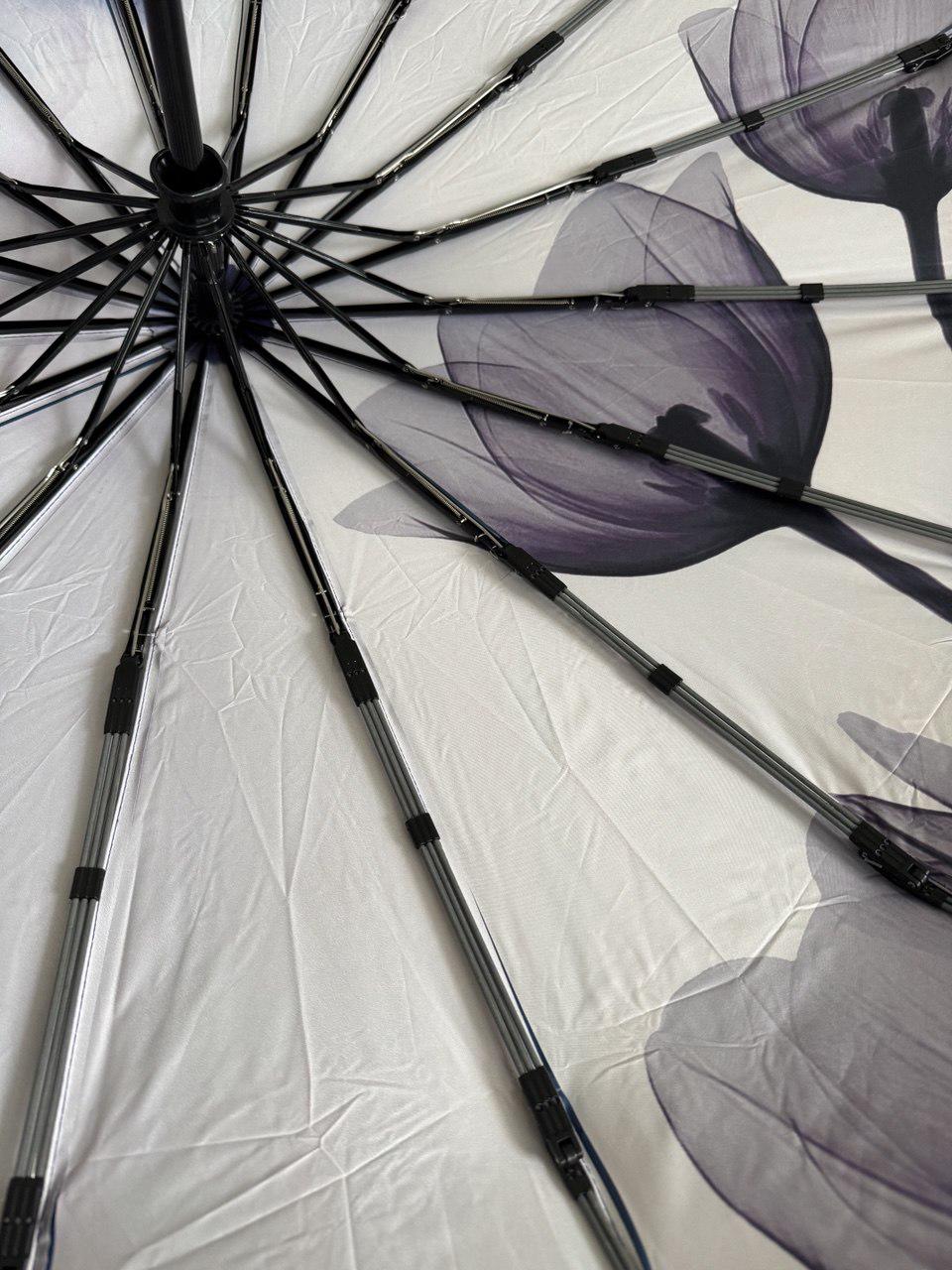 Парасолька-автомат жіноча Три Слона з квітами та однотонним куполом 16 спиць антивітер Синій (7569/4) - фото 7 Парасолька-автомат жіноча Три Слона з квітами та однотонним куполом 16 спиць антивітер Синій (7569/4) - фото 7