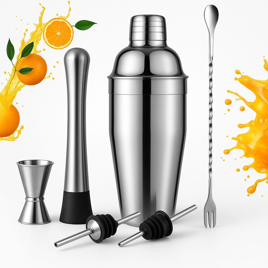 Набор барных аксессуаров 6в1 с шейкером 550 мл (НБ6П)