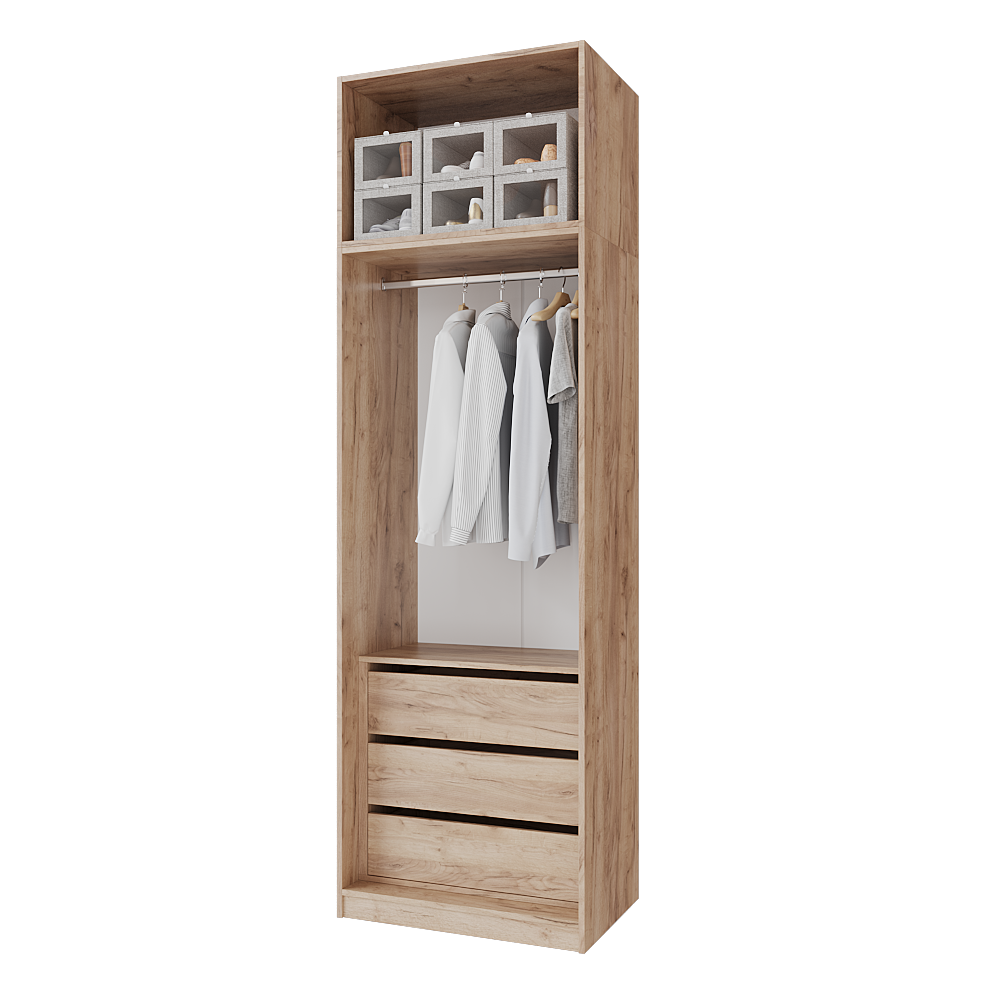 Шкаф распашной с тумбой и антресолью Меблітренд Чиназес Чита-800.4 800х500х2450 мм Дуб крафт золотой/Зеленый дымчатый (27352801) - фото 2 Шкаф распашной с тумбой и антресолью Меблітренд Чиназес Чита-800.4 800х500х2450 мм Дуб крафт золотой/Зеленый дымчатый (27352801) - фото 2