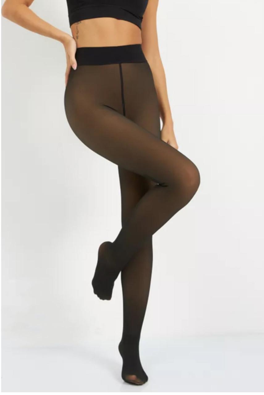 Колготки Термо капроновые на флисе Черный (1031)