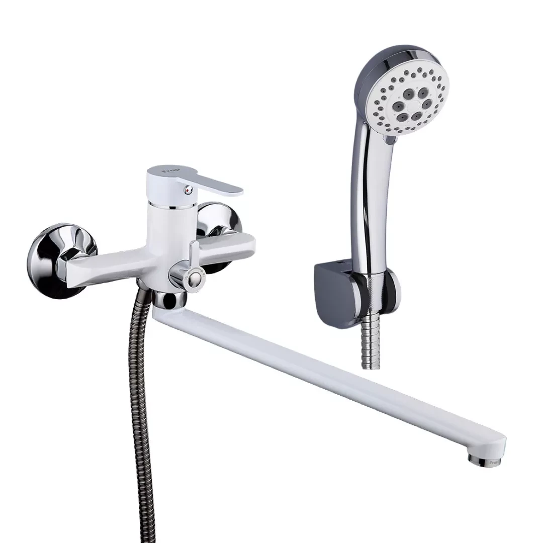 Змішувач для ванни Frap F2241 з душовим гарнітуром Білий/Хром (2465586812)