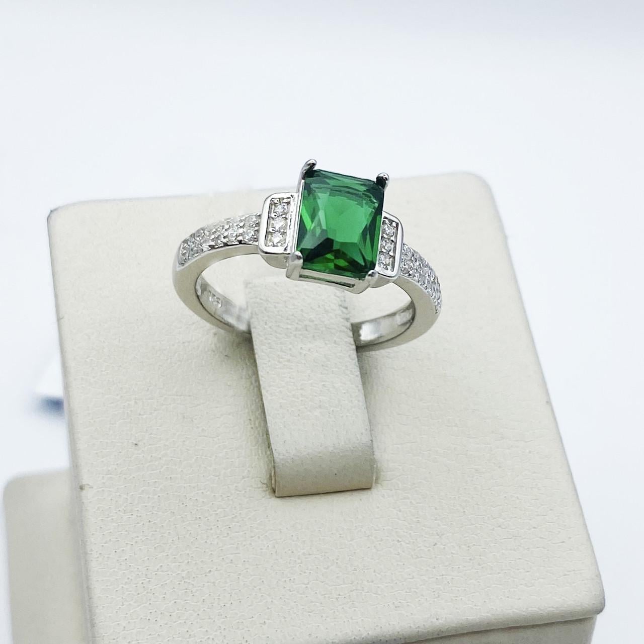 Кольцо серебряное с изумрудом альпинитом р. 16,5 3,05 г (2199853606)