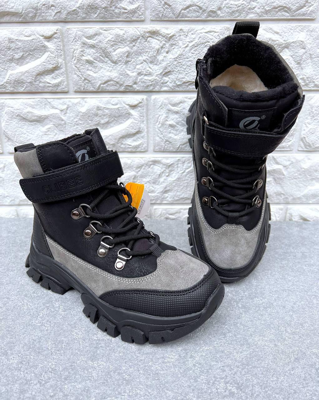 Чоботи для хлопчика зимові Clibee 1362 р. 32 20,2 см Чорний (1362)