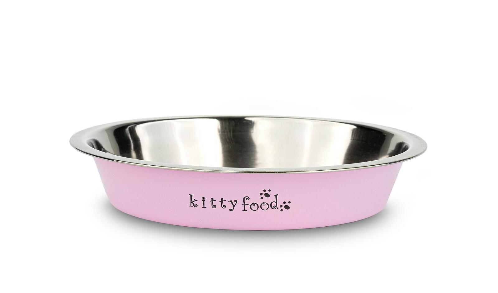 Миска для животных Happet металлическая Kitty food 15 см Розовый (5907708632494)