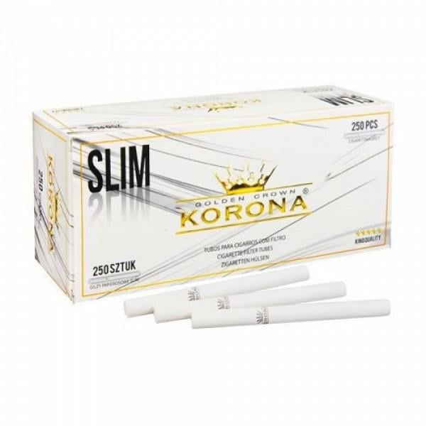 Гильзы для набивки сигарет Korona Slim White 250 шт.