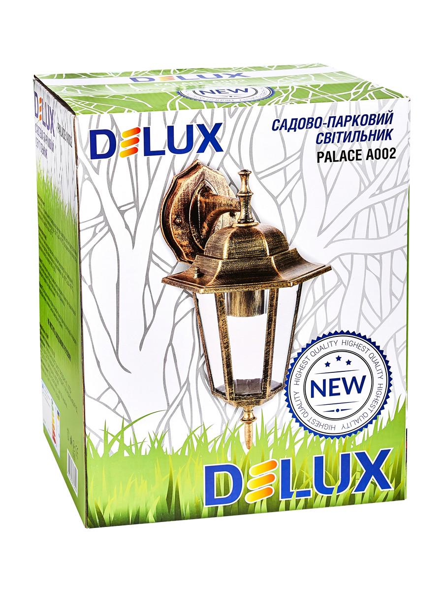 Светильник садово-парковый Delux Palace A002 60 Вт Е27 Черный/Золотой (12499650) - фото 3