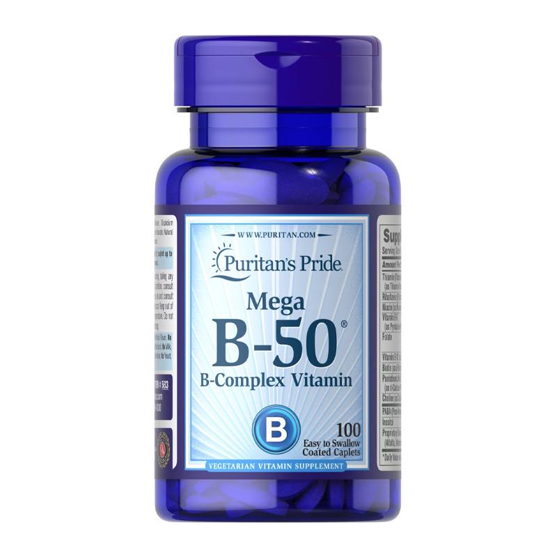 Комплекс витаминов Puritan's Pride Mega B-50 B-Complex Vitamin 100 капс. (10530-01) Комплекс витаминов Puritan's Pride Mega B-50 B-Complex Vitamin 100 капс. (10530-01)