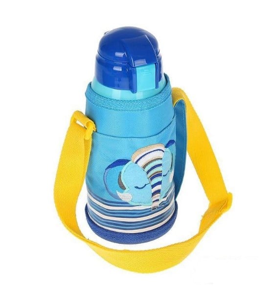 Термос-поилка детский Stenson MT-2055 в чехле 0,5 л Синий (iz00394)