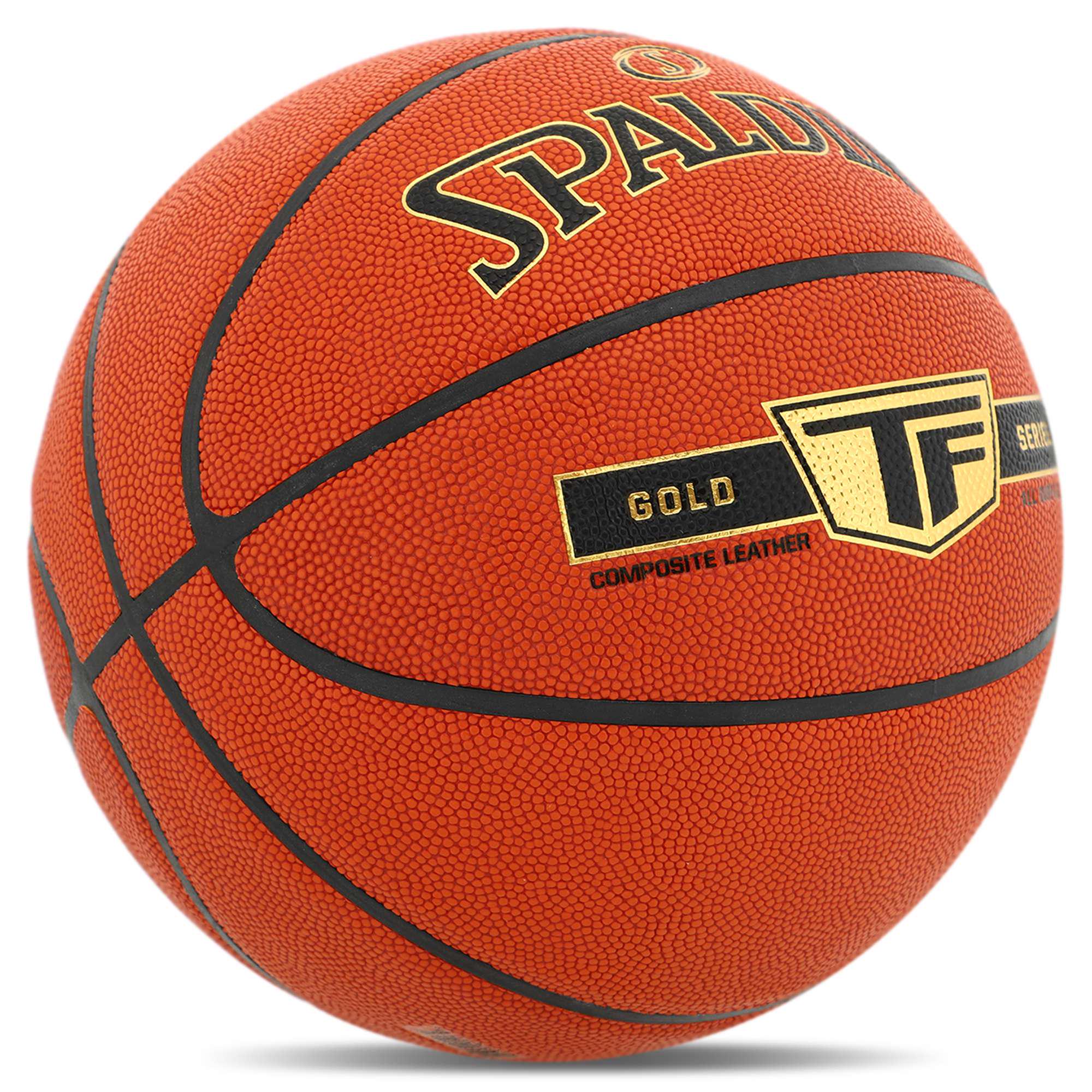 Баскетбольний м'яч SPALDING TF GOLD 76857Z Composite Leather №7 Помаранчевий - фото 2 Баскетбольний м'яч SPALDING TF GOLD 76857Z Composite Leather №7 Помаранчевий - фото 2