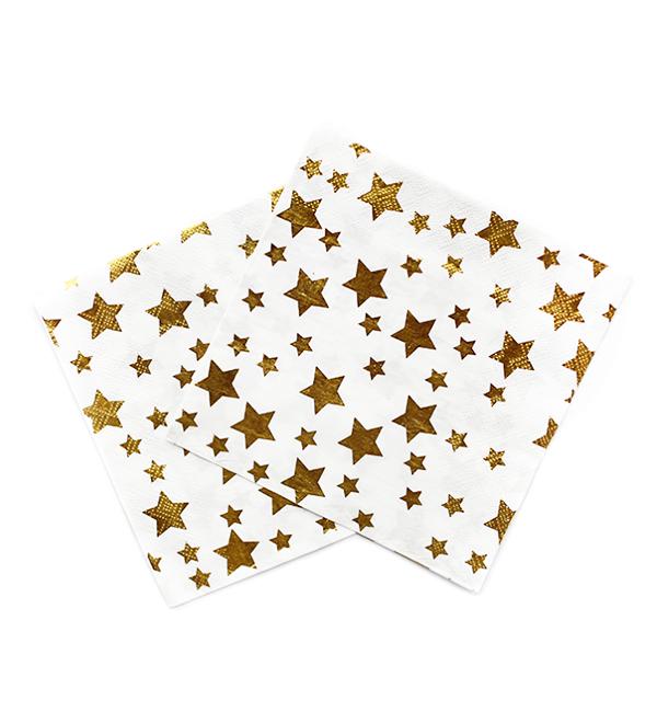 Салфетки праздничные star 20 шт. 33х33 см Gold (51132)