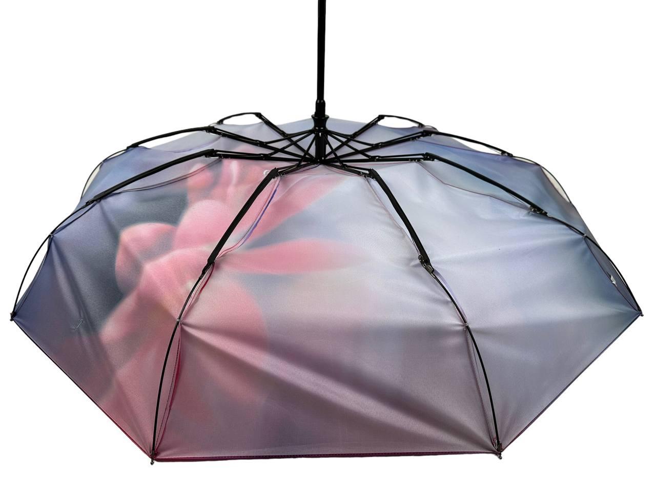 Зонт женский автомат Rain Flower цветочный принт в подарочной упаковке с платком (01030-4) - фото 6