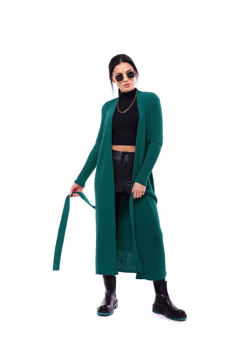 Кардиган SVTR свободный миди р. 48-52 Темно-зеленый (407)