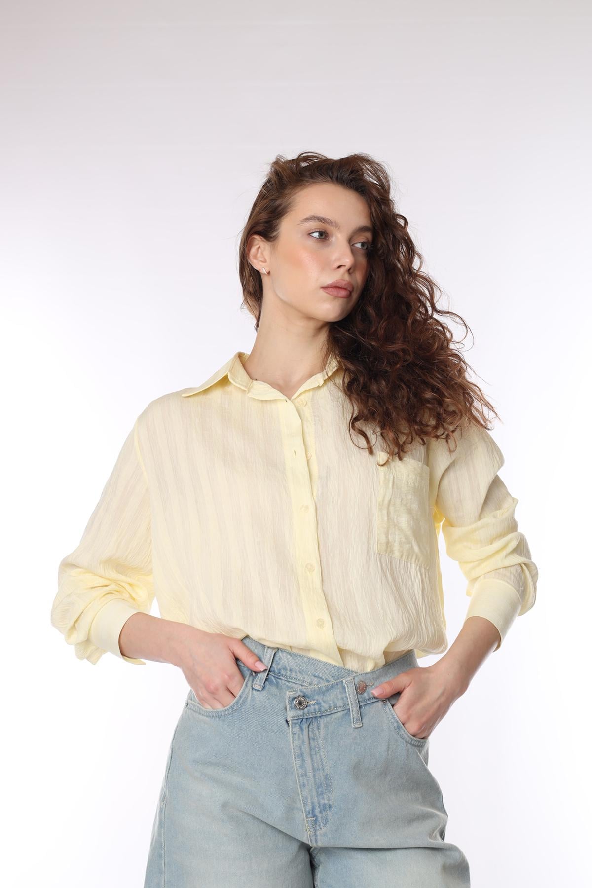 Сорочка жіноча з довгим рукавом Yuki ЦБ-00293535 р. 50 Жовтий (35965037) Сорочка жіноча з довгим рукавом Yuki ЦБ-00293535 р. 50 Жовтий (35965037)