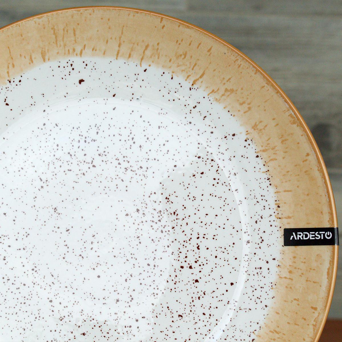 Набор тарелок Ardesto Siena SBG 20 пр. Бело-желтый - фото 2