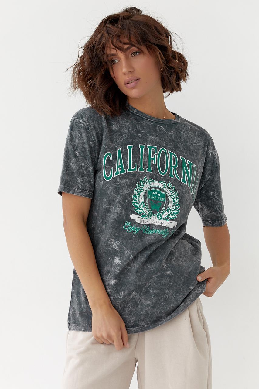 Футболка в технике тай-дай "California" S Темно-серый (11022382) Футболка в технике тай-дай "California" S Темно-серый (11022382)