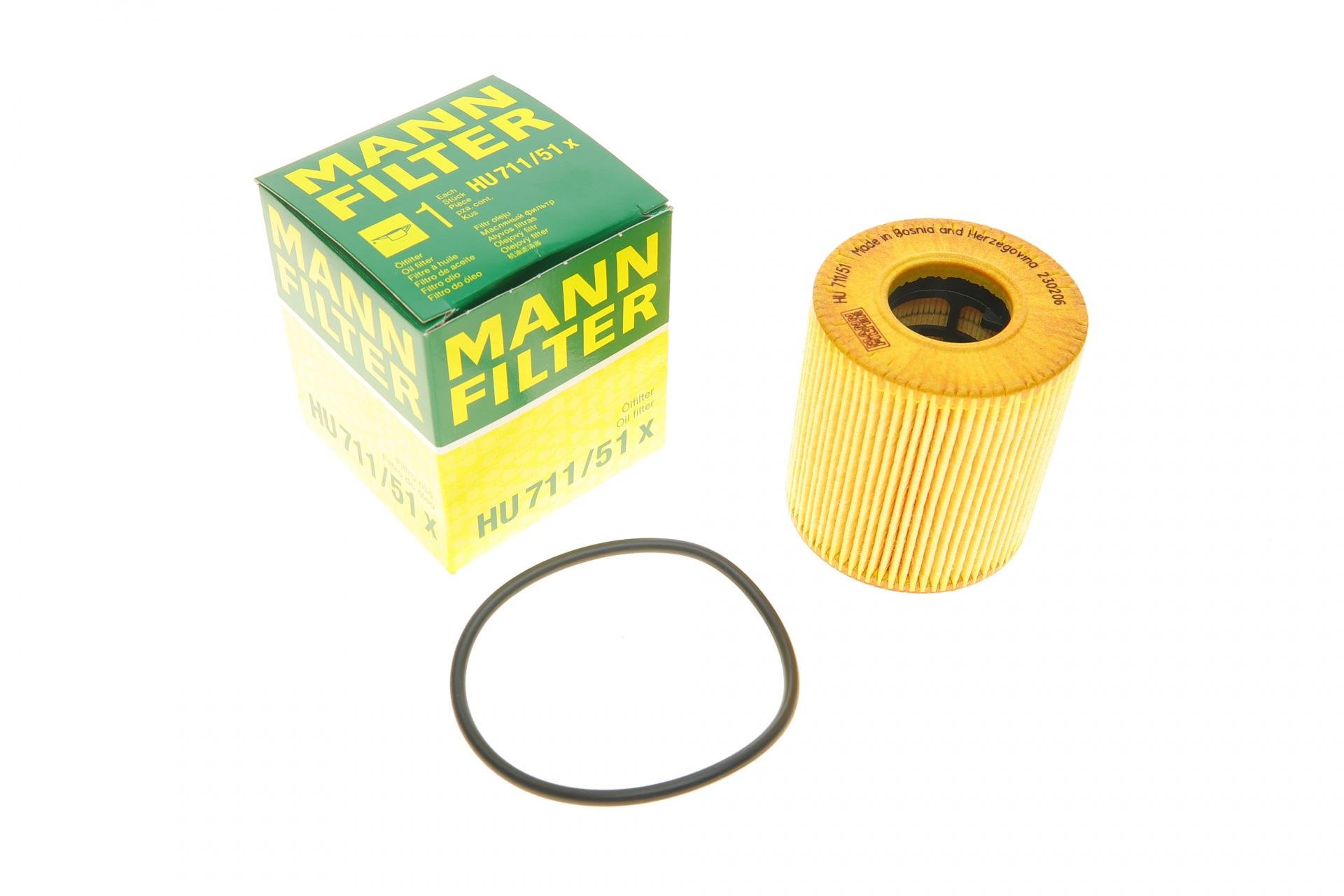 Фильтр масляный Mann-Filter для Ford Transit/Citroen Jumper 2,2HDI/2,4TDCi 06-/Peugeot 2,0HDI 03- (HU 711/51 X)