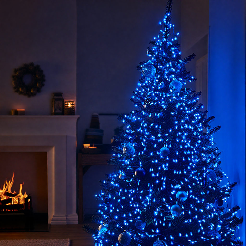 Гірлянда Нитка вулична 300 LED 30 м від мережі Білий/Синій (CF300L30MWBL) - фото 2