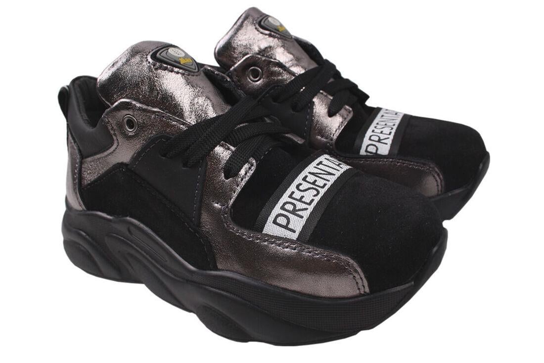 Кроссовки женские Maxus Shoes из замши р. 33 Черный (37-20DTS)