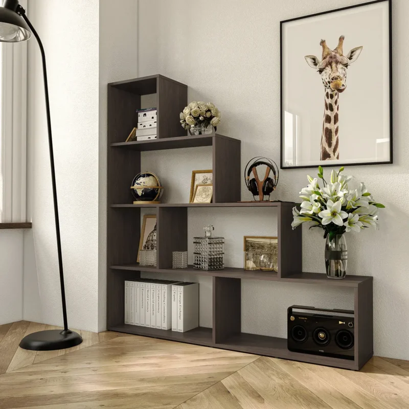 Стеллаж GT57 для книг и декора на 6 грузовых мест 1422х280х1427 мм ДСП 16 мм Дуб Сонома (20313473)