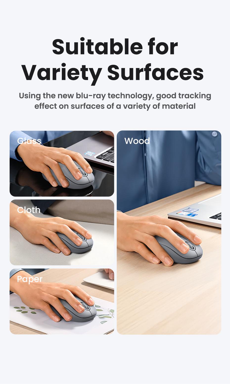 Мышь беспроводная Ugreen 2.4 ГГц DPI 2400 Серый (90669) - фото 12