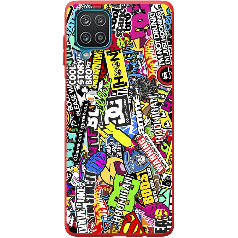 Чохол Boxface Samsung A125 Galaxy A12 Multicolored Inscriptions Червоний силікон  (41506-up880-41673)