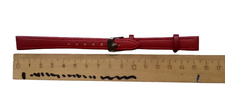 Ремешок для часов кожаный гладкий 12х155 мм Красный (3833) - фото 3 Ремешок для часов кожаный гладкий 12х155 мм Красный (3833) - фото 3