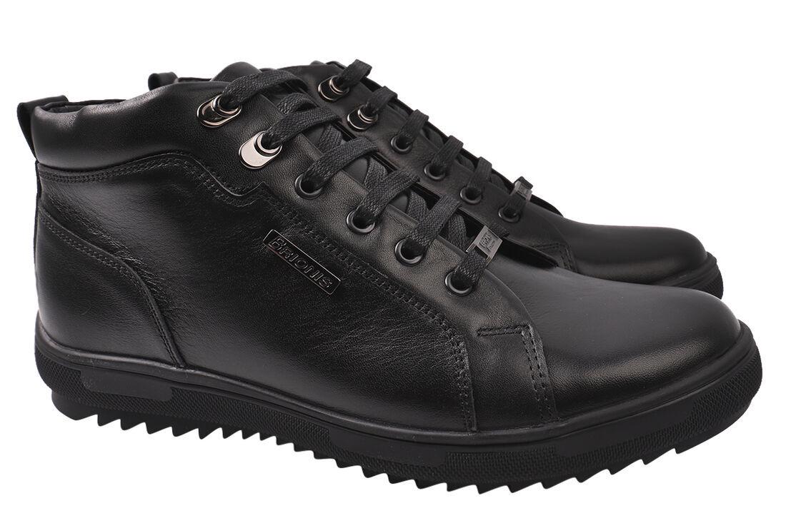 Ботинки мужские Brionis из кожи на низком ходу на шнуровке р. 40 Черный (88-21/22ZHC)