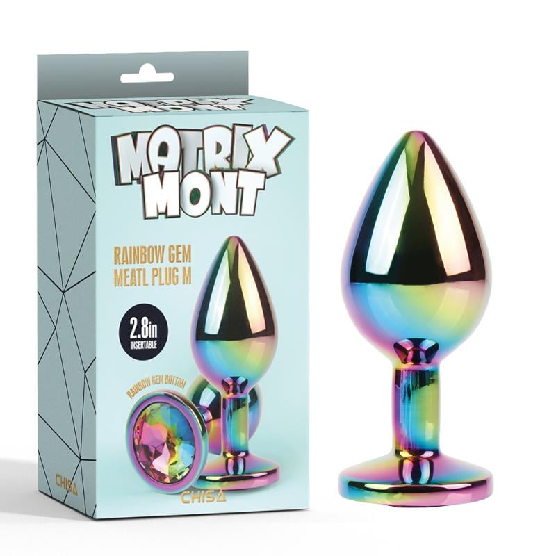 Анальная пробка Gem Metal Plug Medium Rainbow (31874309)