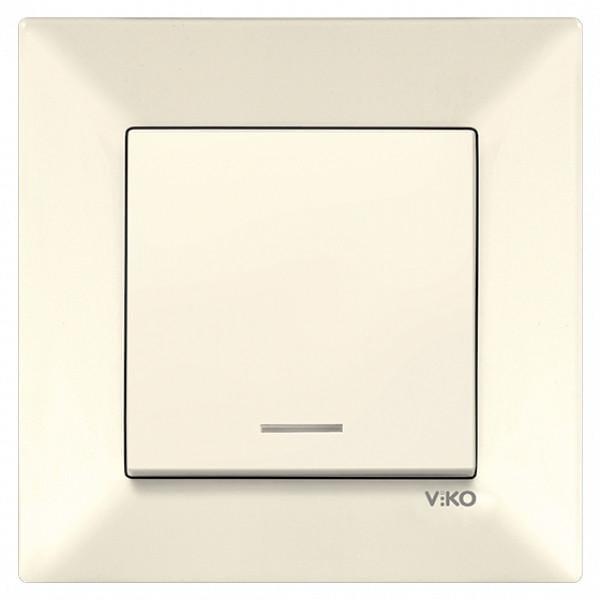 Вимикач одноклавішний з підсвічуванням Viko Meridian Кремовий (00000012487)