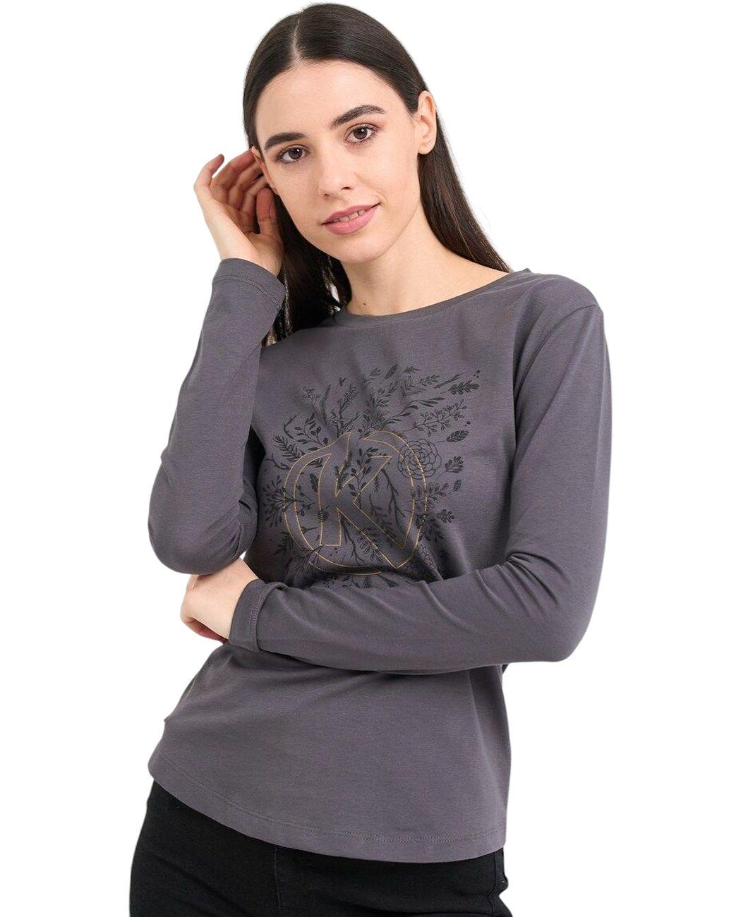 Футболка женская Kenvelo 20109927.J95 с длинным рукавом L Серый (5942723128737)