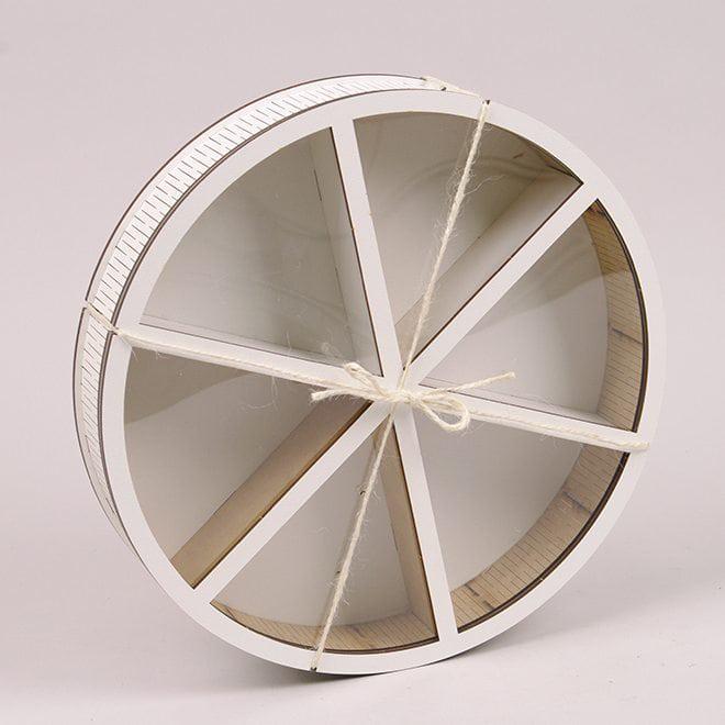 Коробка подарочная Flora круглая с прозрачной крышкой на 6 отделений Белый (33279) - фото 4